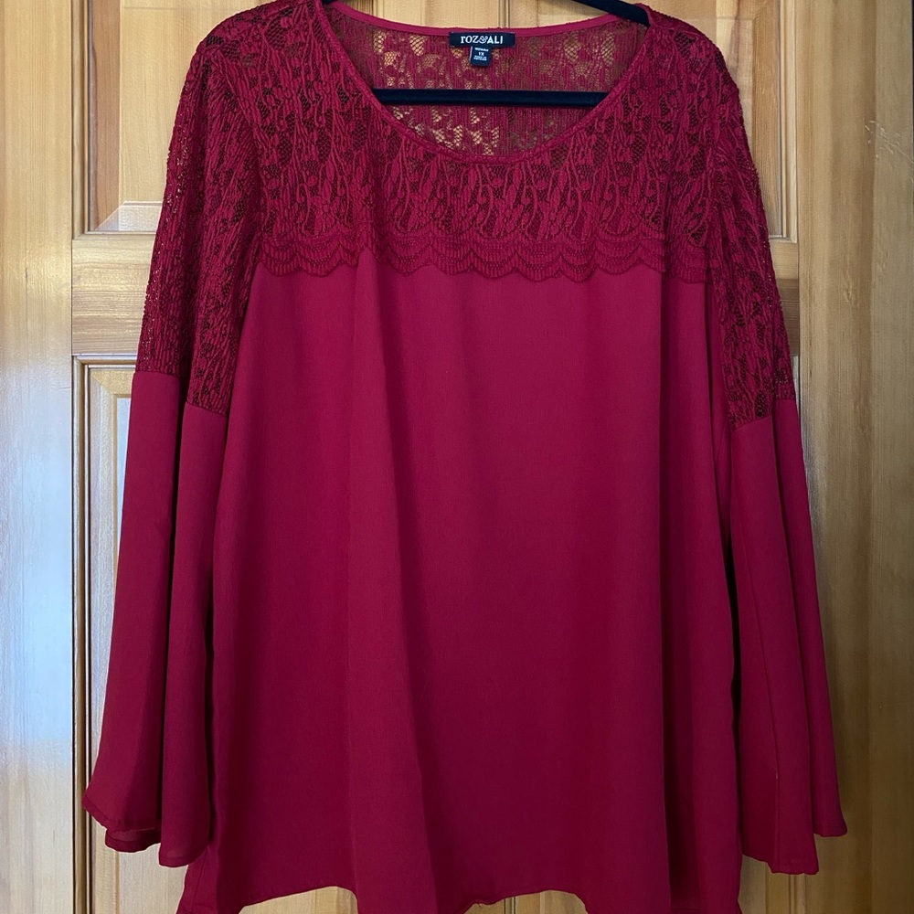 Red Lace Blouse
